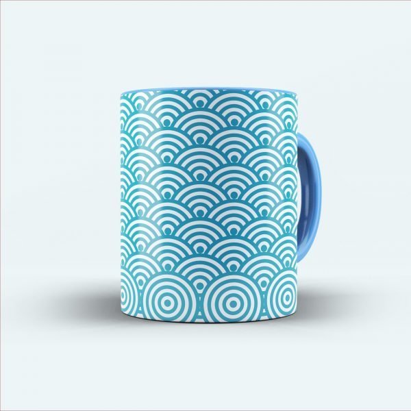 blue illustrate printed mug
