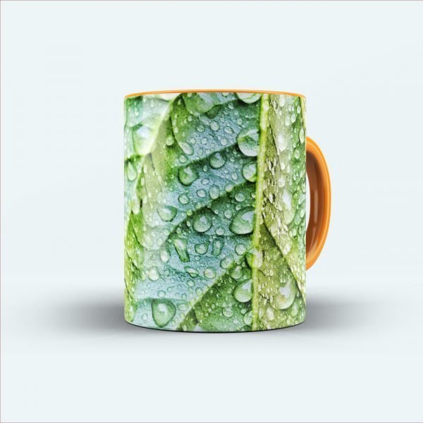 Raindrops leaf mug