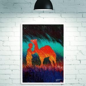 rajasthan camel painting wall poster