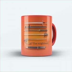 the mightiest sword printed mug