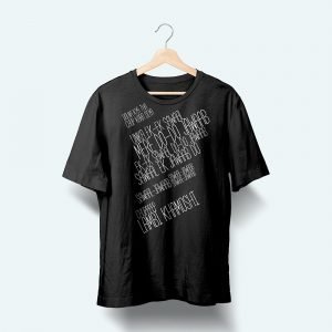 quote printed black t shirt