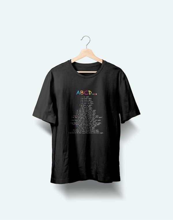 abcd printed black t shirt