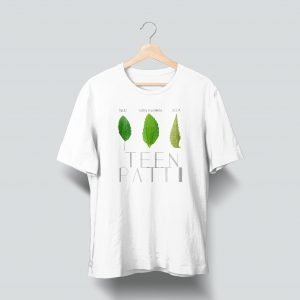 teen patti white t shirt green leaf