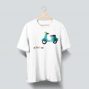 scooter printed white t shirt